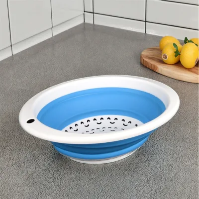 Flexible Foldable Vegetable Strainer Silicone Strainer Small Washing Bowl Drain Basket Kitchen Accessories Collapsible Colander