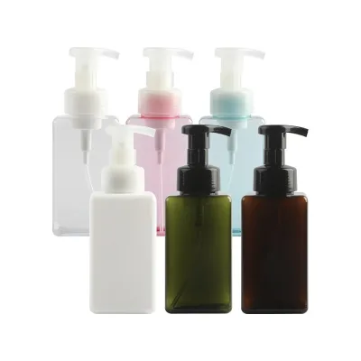 250ml 450ml square Foaming Bottle, PETG Press Bottle for Facial Cleanser and Hand Soap, Refill Bottle, Mousse Bottle