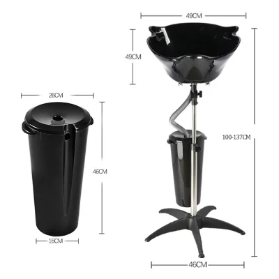 Modern Design Height Adjustable Mobile Shampoo Basin Sink Stand for Beauty Salon Bathroom or Outdoor Hospital Application