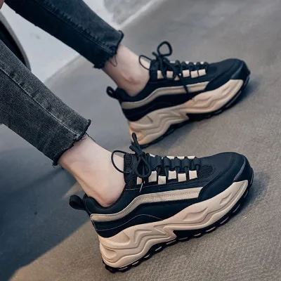 Anti slip Rubber Out Sole Women's Height Increasing Fashion Casual Walking Shoes Comfortable Walking Footwear for Ladies Woman