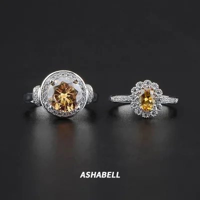 925 Silver Plated Ring With High Quality Flower Sterling Jewelry Genuine Solid Rings Diamond Imitate Luxury Woman Wedding
