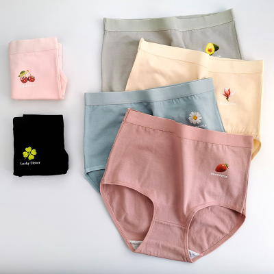Fruit Cherry Printed Big Size Cheap Cotton Women Underwear Panty