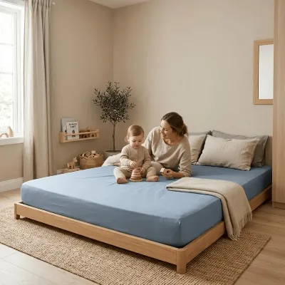 CUSTOM SIZE COTTON POPLIN FITTED SHEET 100% Cotton Poplin Bedding Gentle on Sensitive Skin Lightweight Breathable