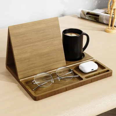 Hot Selling Wooden Stand Triangle Book Page Holder Book Resting Bamboo Wooden Book Stand Holder with Triangle Design