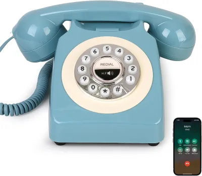 Landline Wireless Telephone Vintage Style Telephone Cordless BT Telephones Anti- Disturb From Mobile Phome for Home