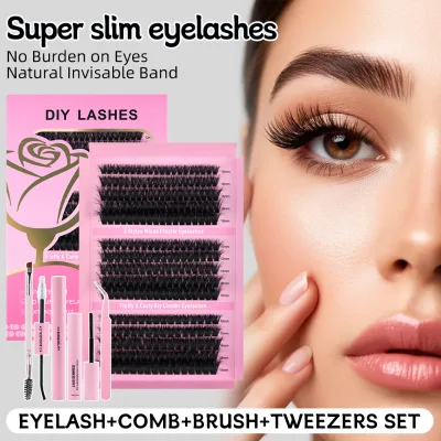 30P 40P 32 Rows False Eyelash Glue Kit 60P 80P Cluster Lash Book Individual Wispy Eyelashes DIY Self Grafting Lash Extensions