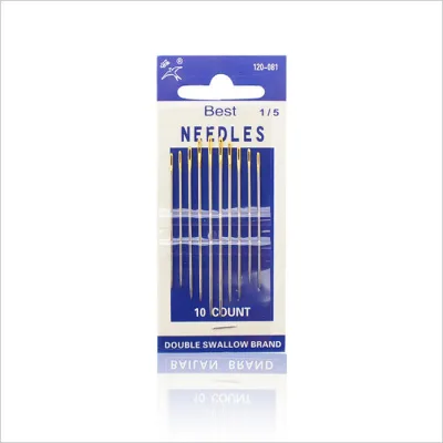Handmade Gold Tail Steel Needle Card Multi-Specification Functional Embroidery Sewing Needles Set with Big Eye for Machine Use