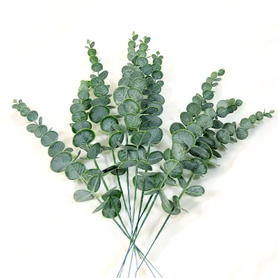 38cm Artificial Wedding Flower Wall Decoration Green Plants Bunches Preserved Eucalyptus Branches Waterproof Lifelike