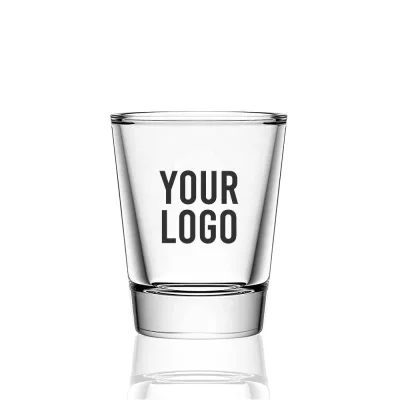 GLEAM Customizable Logo Classic Whiskey Tumbler Shot Glass 2oz Bullet Design Party Use Transparent Tequila Vodka Glass