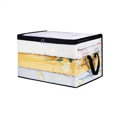 PVC Transparent Storage Bag 55x35x31.5cm Large Capacity Foldable Modern Minimalist Wardrobe Bedroom Organizer Clothes Bedding