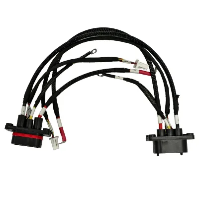 Custom Waterproof Automotive Wiring Harness Braided Auto Connector Wire Harness With Ring Terminal Tact Plug For EV Vehicle