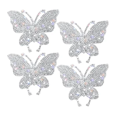 Wholesale New Hot Selling 5 Color Butterfly Bling Crystal Rhinestone Car Stickers,for Car Bumper Window Laptops Decorate