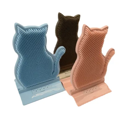 Sustainable Cat Shape Corner Deshedding Brush PP Material With Catnip & Anti-Itch Massage Toy Charging Power Source for Cats