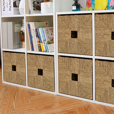 Modern Eco-Friendly Handwoven Seagrass Storage Basket for Stylish Space Organization