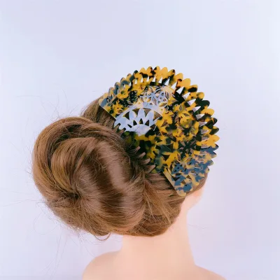 Island Temperament Cellulose Acetate Hawksbill Tortoise Shell Hair Comb Acetic Acid Elegant Hair Fork Stick