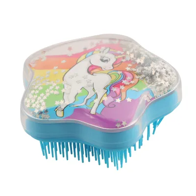 Fashion Portable Cartoon Hair Comb Cute Pony Paillette Quicksand Children Hair Brush Mini Travel Massage Air Cushion Comb