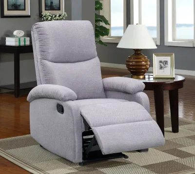 CY Large Loadability Light Gray Microfiber Manual Recliner Chair for Living Room Zero Gravity With Holder and Electricity