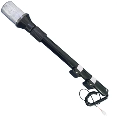 J&Z TECH 12V/24V Blue LED Rear Strobe Beacon Light for Motorbike Patrol Aluminium Pole Mounting Warning Light Car Accessory