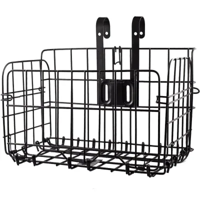 Folding Wire Mesh Fold up Front Bag Hanging Bicycle Bag Cargo Rack for Mountain Bike Basket Bike Accessories Bike Frame Basket