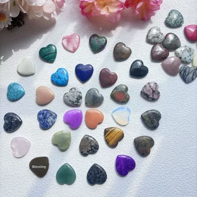 For Diy 25mm Non-Porous Ornaments Gemstone DIY Jewelry Accessories Natural Crystal Jade Peach Heart Pendant