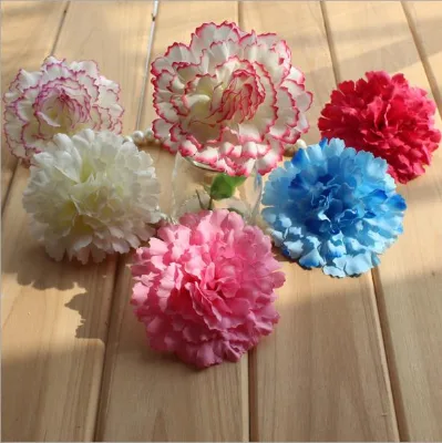 Factory Sale DIY Flower Heads Artificial Carnation Heads 9cm for Headband or Flower Wall Making