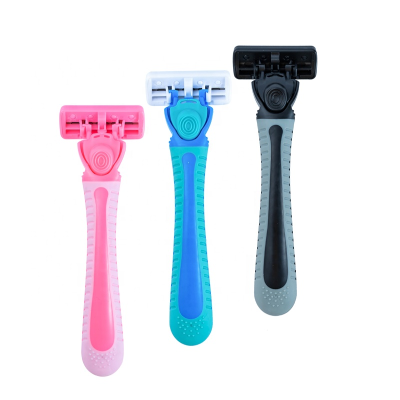 Popular Six-layer Blade Latest Design razor Fashion Factory Wholesale Rubber Handle Face razor