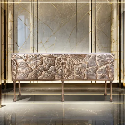 Nordic Luxury Home Furniture Italian Style Unique Living Room Designs Aluminum Plywood Painting Sideboard