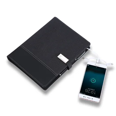2025 Best Corporate Gifts with logo Notebook Diary Printing Method Color with Big Capacity 8000MAH and 16G USB for Business Men