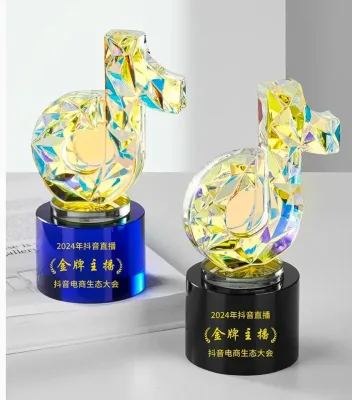 Wholesale Cheap Custom K9 Crystal Glass Trophies and Awards With Engraved Logo for Business Souvenir Gift