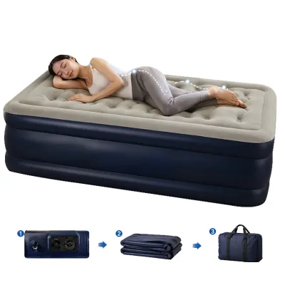 Travel Foldable Built-in Electric Self-Inflating Air Bed Outdoor Camping Portable Automatic Inflatable Mattress