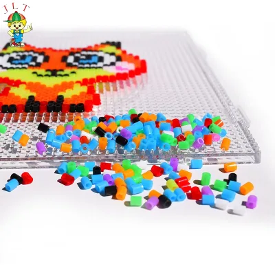 Kids Puzzle Board Perler Beads Transparent Design Board Plastic Fuse Beads Pegboard
