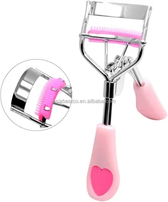 Custom Logo Unique Pink Eyelash Curler With Comb