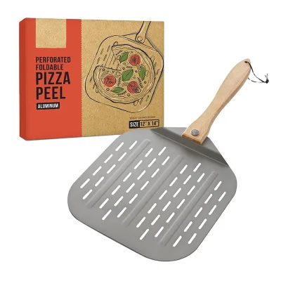 QH KT810 Wooden Pizza Peel with Foldable Handle for Easy Storage Pizza Spatula for Homemade Baking