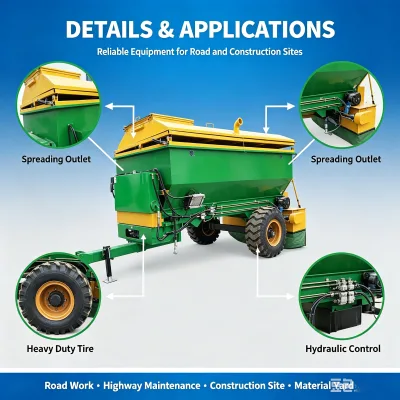 Highway Base Material Spreader / Agricultural Vertical-axis Soil Pulverizer Organic Solid Fertilizer Compost Spreader / Spreader
