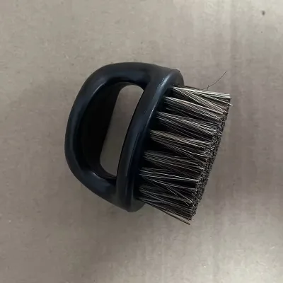 Men's Pure Bristle Oil Beard Brush Ring Soft Bristles Beard Brush Round Shape Badger Hair Shaving Brush for Barber