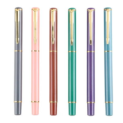 BECOL High End Business Advertising Signature Pens Multi Color 0.5mm Luxury Metal Gel Pen with Custom Logo for Gifts