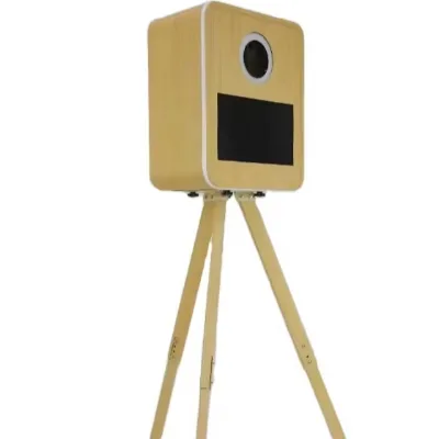 Portable 156T Photo Booth Stand 15.6 Inch Touch Screen, Camera Printer & Adjustable RGB Light Strips for Business Event Rental