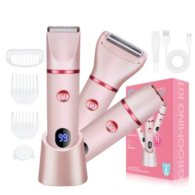 Adjustable Women Shaver IPX6 Waterproof Guide Combs Powerful Motor Long Battery Life Underarm Bikini Leg Detail Trimmer