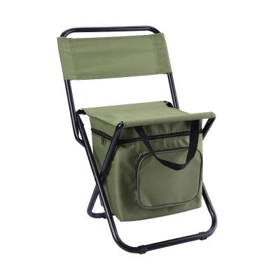 Custom Foldable Fishing Chair with Insulated Cooler Bag
