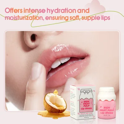 Lip Plumping Gloss for Fine Lines & Fuller Lips - Smoothing Jelly Texture with Shimmer - Hydrating Oil Blend for Women Men