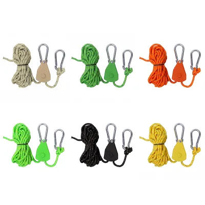 Ratchet Tie Downs Heavy Duty Ratchet Straps Rope Roller Grow Plant Light Hangers Adjustable Pulley System for Tent Canopy Use