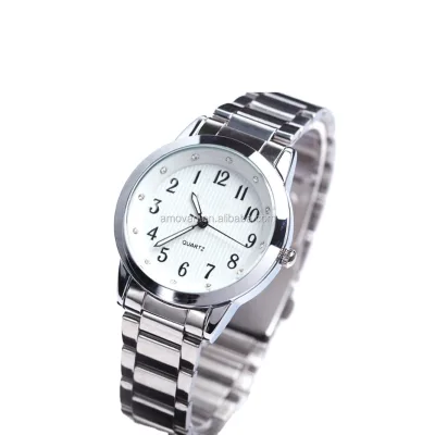 AMU091 Stainless Steel Sport Fashion Reverse Movement Watch with Glass Dial and Acrylic Band