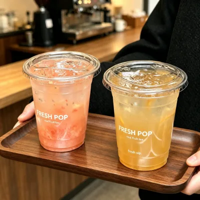 Multi Color Reusable Plastic Smoothie Cup Thickened Plastic Drink Custom Logo With Lid Straw for Milkshake Bubble Tea Cafe Store