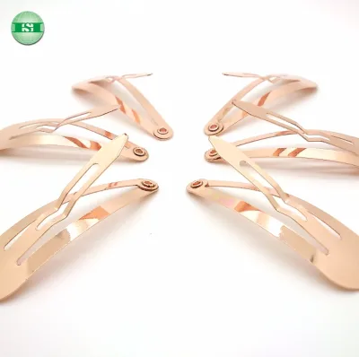Shiny Rose Gold Hair Clips