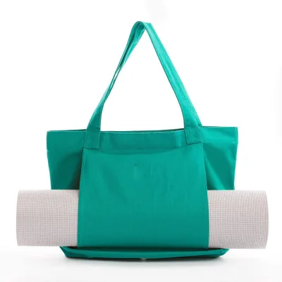 Custom Women's Gym Duffle Bag for Sports Canvas Foldable with Adjustable Yoga Mat Holder and Shoes Compartment