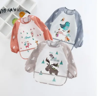 Feeding Baby Bibs Waterproof Bandana Cute Full Sleeved Bibs for Baby Girl