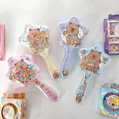 Kt cat Stitch Air Cushion comb Cute Cartoon Woman Child Hairdressing Curly Hair Shaking Quicksand Comb for Girl Holiday Gift