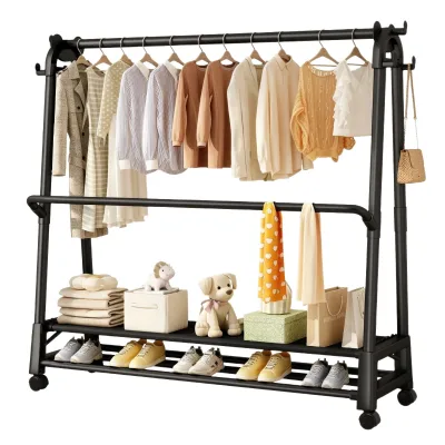 Metal Drying Rack Single Pole Double Pole Coat and Hat Rack Household Cloth Hanging Rack