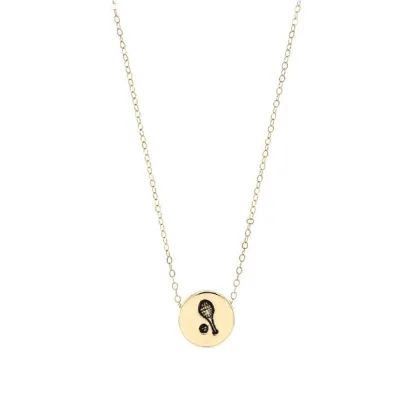 18k Gold Plated Handmade Tennis Racket Pendant Necklace Customized Stainless Steel Jewelry Pendant for Tennis Enthusiasts