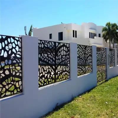 Customized Manufacturer Decorative Aluminum Screen Panel Garden Privacy Laser Cut Aluminum Fence Wall